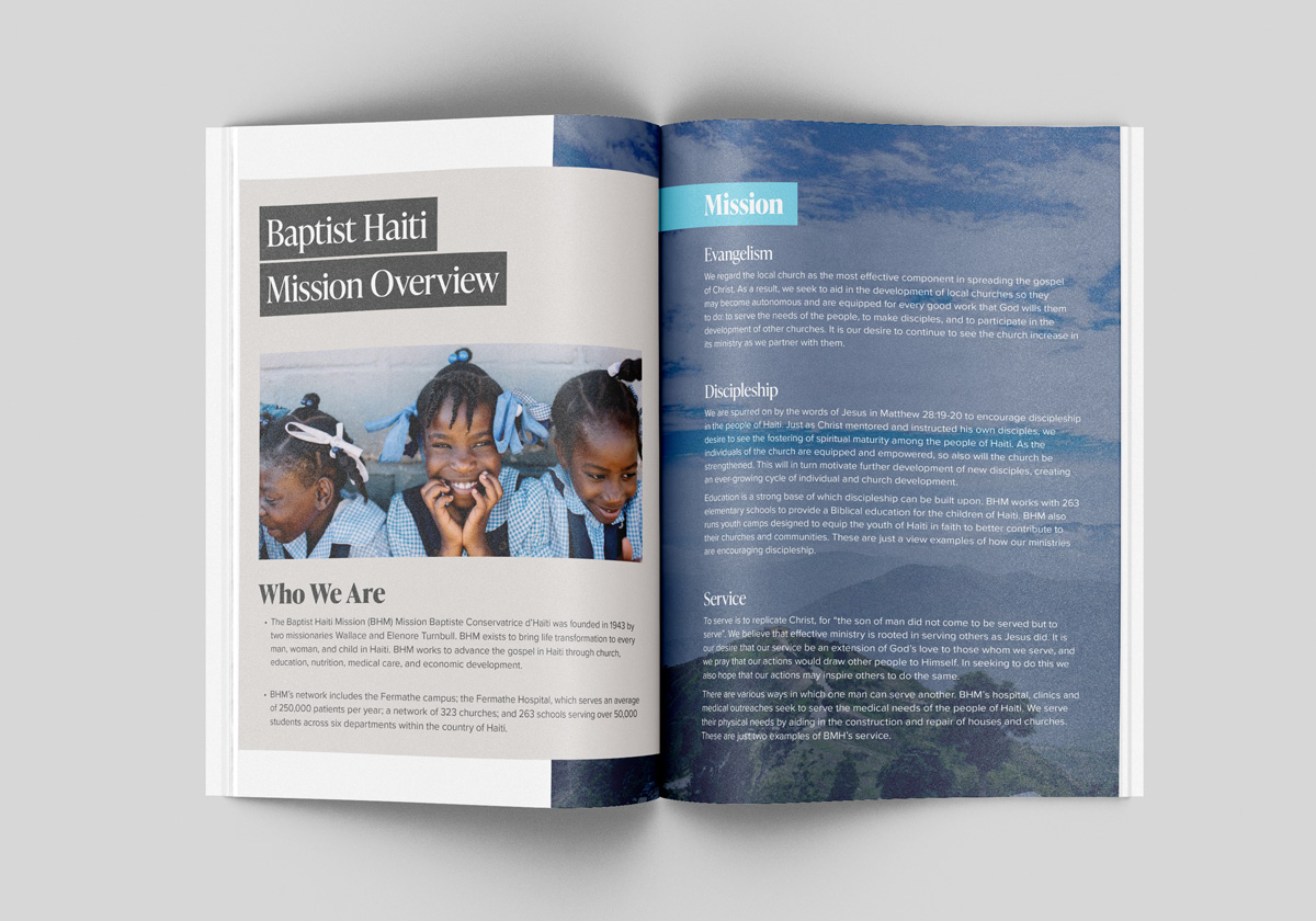 Baptist Haiti Mission Vision Report sample spread